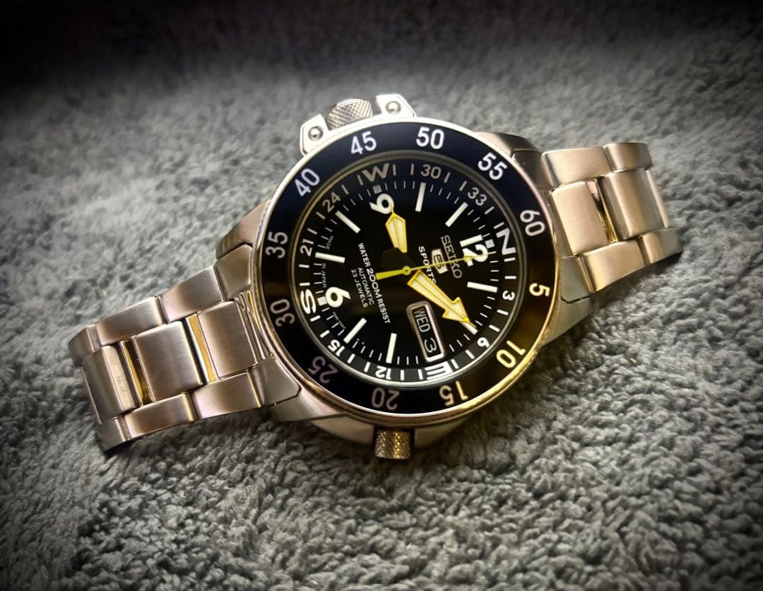 プリッツ555Sレジェンド＆ライン1.2号 SEIKO 5 SPORTS Atlas SKZ211J1 Automatic Made in Japan Diver 200m