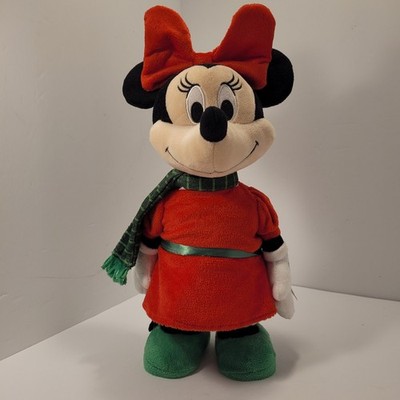 Minnie Mouse Animated Christmas Plush  Dances To Jingle Bells Side Step 13'' EUC 
