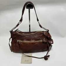Miu Miu 2000s Archive Leather Flower Shoulder Bag Brown Vintage Rare
