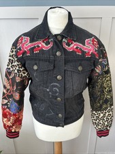 Desigual Pakaian Jadi Wanita Jacket Women's Size XS Black Chinese Embroidered