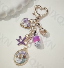Love Pink Mini Bag Cosmetics Charm Keychain Key Ring Chain Keyring Fashion Women