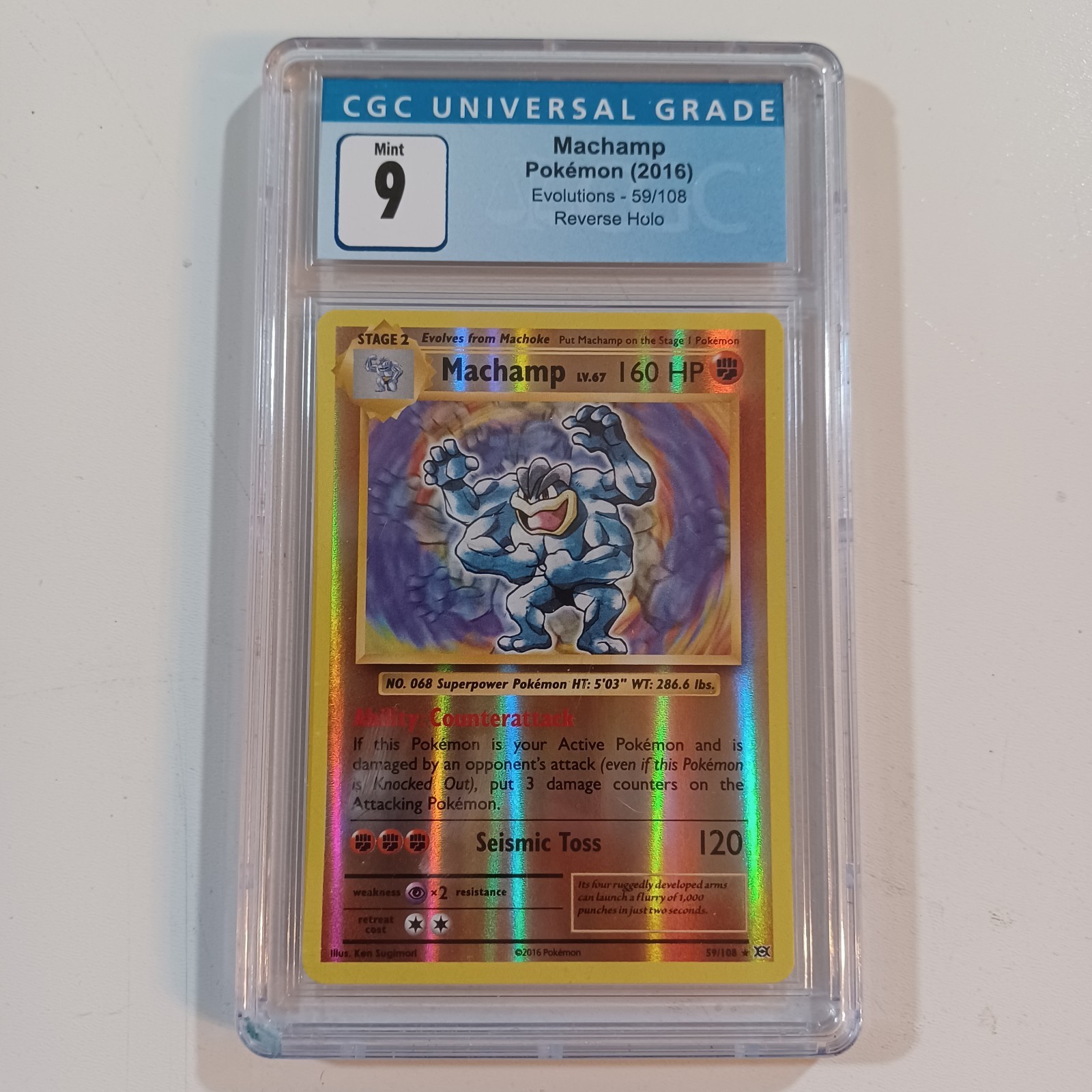 Pokemon XY Evolution Machamp 59 /108 Reverse Holo Graded CGC 9 Mint