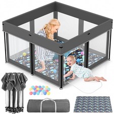 Foldable Baby Playpen, 50" 50" Play Yard Playpen for Babies and Toddlers 1-3,...