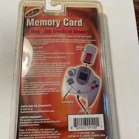 Intec Sega Dreamcast Memory Card 1 Meg 200 Blocks of Memory New In Box