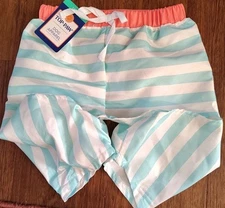 Top Paw Dog Striped Swim Trunks Shorts Pants Pool Beach Sz Large