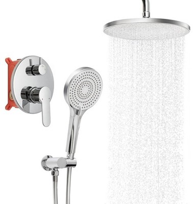 Shower System Rainfall Sliver High Pressure Shower Combo Kit 10 inch Shower Head