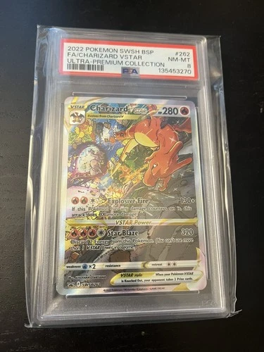 2022 Pokemon Charizard V Star Ultra Premium Collection PSA 8 SWSH262