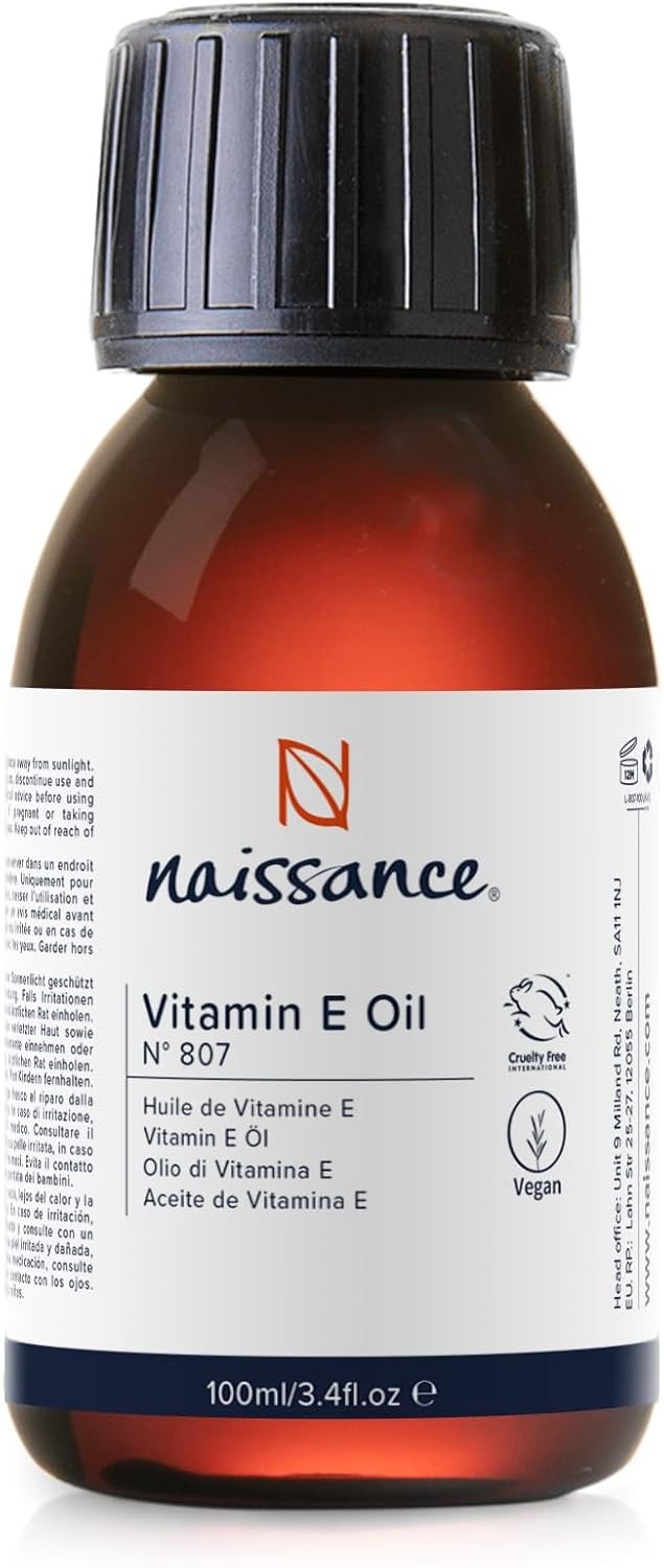 Naissance Vitamin E Oil (No. 807) - 100ml - for Skin, Face, Hair Growth, Scalp,
