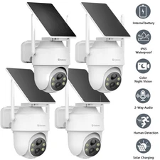 4Pack Galayou 2K Solar Security Camera System Wireless Outdoor Home 360° Viewing