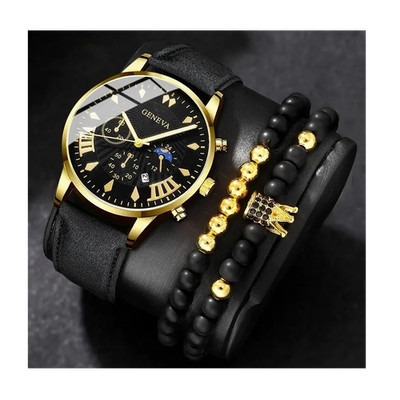Uhrenset Geneva Herren Armbanduhr Quarz (1uhr+2 armbande) im Angebot neu 