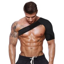 Shoulder Brace Support Compression Sleeve Torn Rotator Cuff Relief Unisex Black