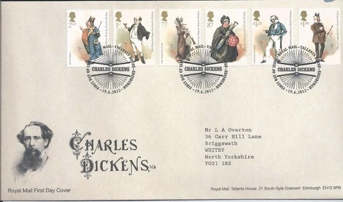 GB QEII 2012 Charles Dickens First Day Cover Tallents House Postmark