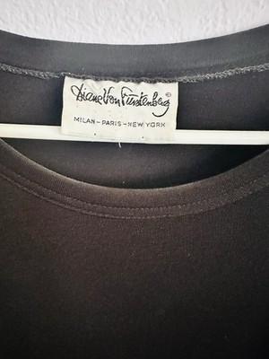 Diane von Furstenberg Vintage Wool Black Dress Size S