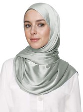Premium Crinkled Satin Hijab Head Scarf Shawl For Muslim Women Soft Elegant