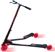 BIPATTINO - MONOPATTINO LUMINOSO NEON 3 RUOTE - SKATEBOARD - SKATE (ROSSO)
