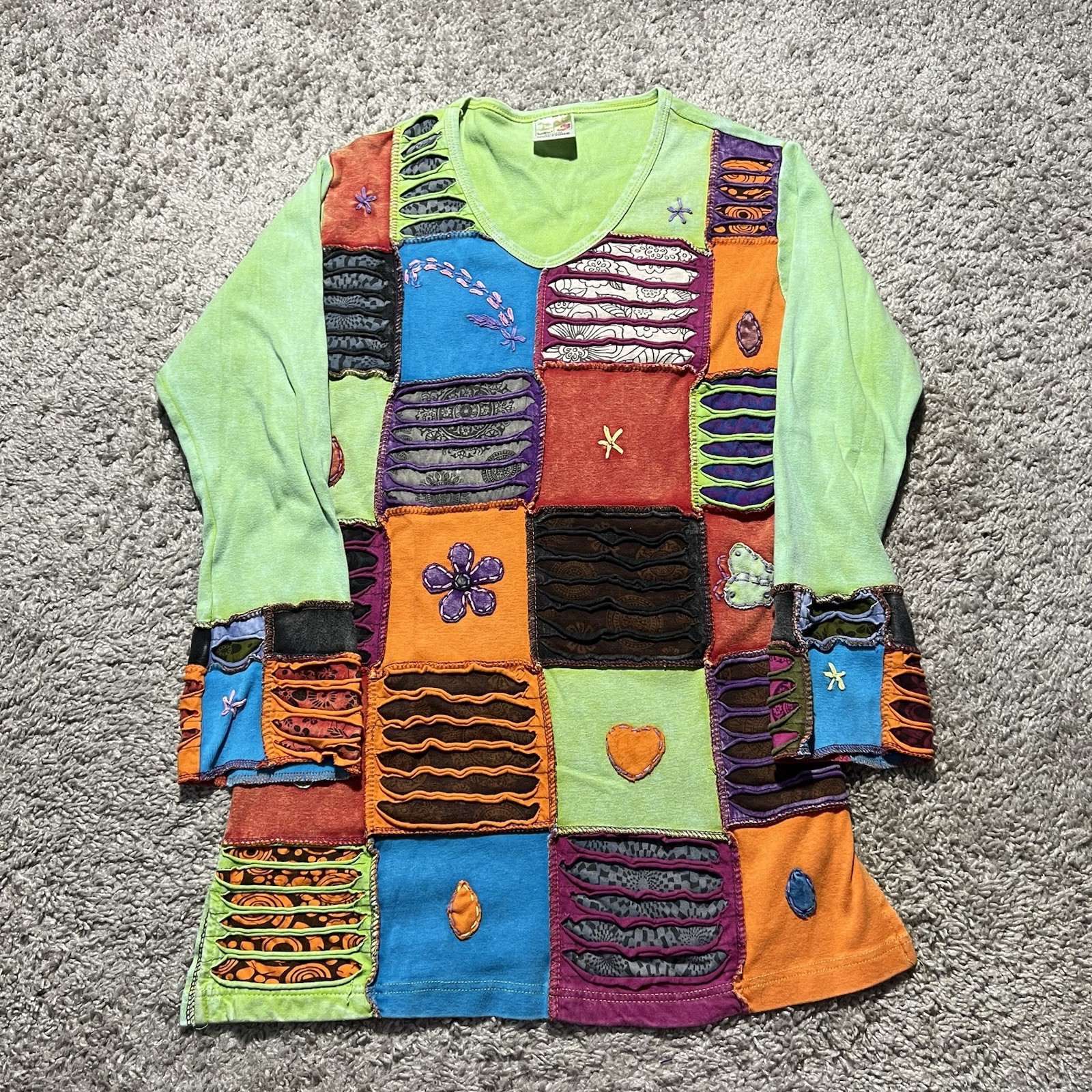 India Boutique One Size Patchwork Boho Festival S… - image 1