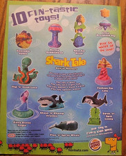 2004 DREAMWORKS SHARK TALE BURGER KING KIDS MEAL TOYS - U - PICK