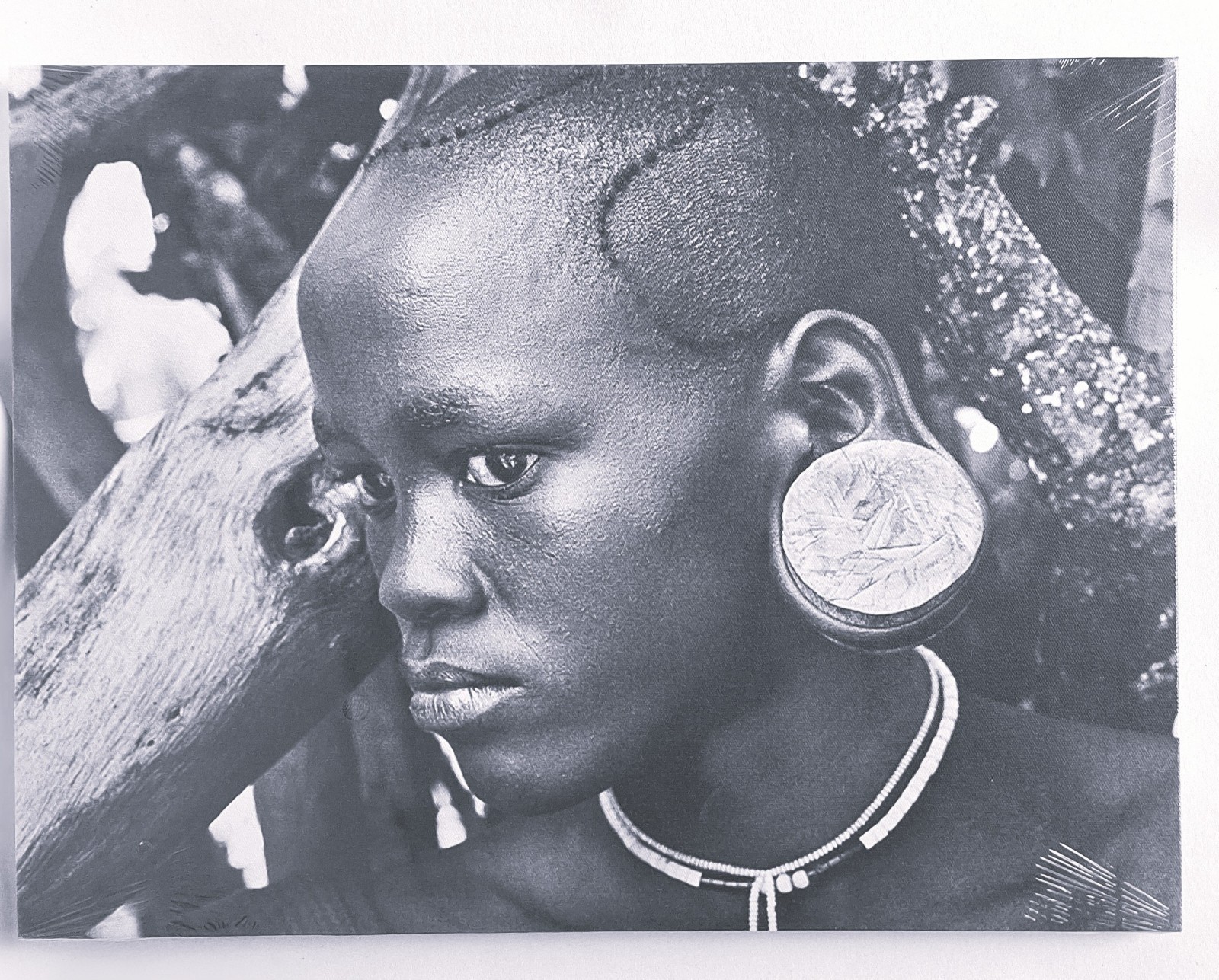Toile Afrique portrait noir et blanc pour cadre mural moderne de chambre à coucher