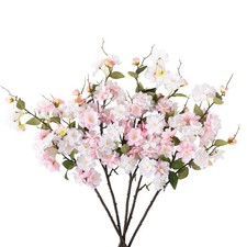5 PCS Artificial Cherry Blossom Branches 30 Inch Silk Flowers Pink Wedding