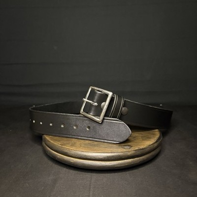 Aker Garrison Belt Size 40'' Waist 1-3/4'' Wide, Black Plain Leather Mdl B07-BP-40