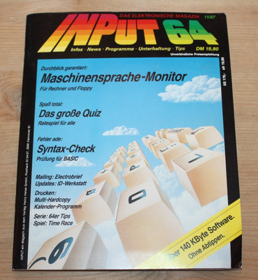 C64 Commodore 64 --- Input 64 Nr.11 von 1987 komplett mit Diskette