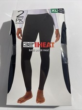 32 Degrees Heat Women's Base Layer Pant Ultra Light 2Pk Black XL