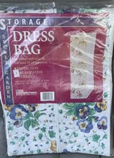 Vintage Whitmor Storage Dress Bag Secret Garden Floral 54x20x14.5  NIB