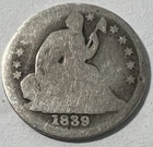 1839 Seated Liberty Half Dime