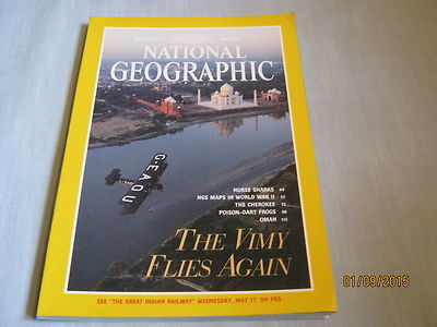 NATIONAL GEOGRAPHIC May 1995 THE VIMY FLIES AGAIN Nurse Sharks POISON-DART FROGS