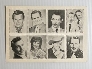 Uncut Sheet of Country Roundup Magazine Trading Cards (Loretta Lynn, Bobby Lord)