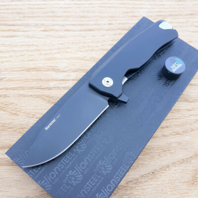 LionSTEEL ROK Folding Knife 3.25'' Bohler M390 Steel Blade Black Aluminum Handle