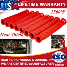 8 2500° Spark Plug Wire Boots Heat Shield Protector Sleeve Cover Fit SBC BBC 350