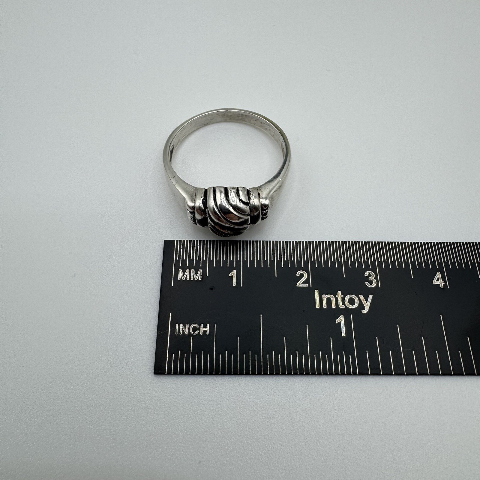 Sterling Silver Ring Dome Dimensional Design 925 … - image 5