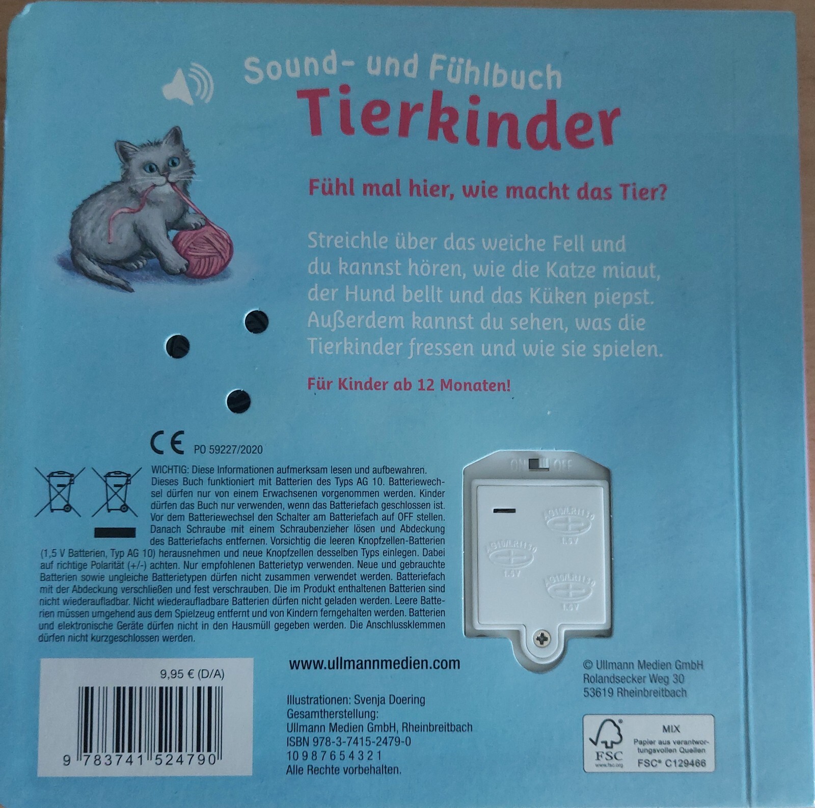 Thumbnail - Sound- Und Fühlbuch Tierkinder Von Svenja Doering (2020, Kartonbuch)