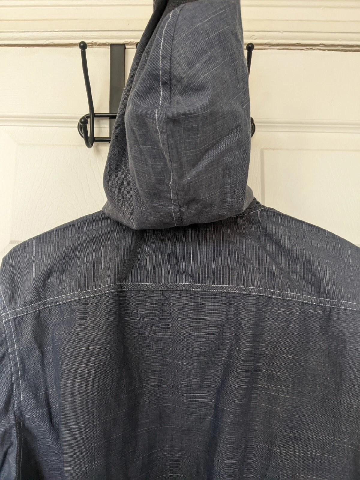 VETEMENTS CAMICIA HENLEY FELPA CON CAPPUCCIO BLU MEDIO BROOKLYN NYC