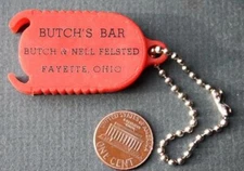 1950-60s Era Fayette Ohio Butch's Bar token / coin holder keychain The Felsteds-