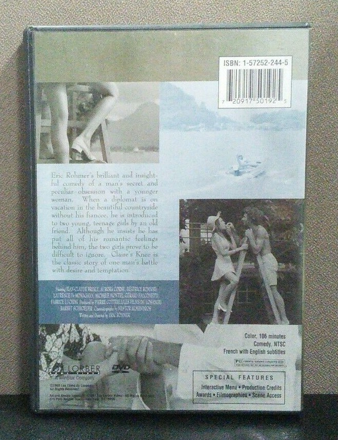 Claires Knee (DVD) French w/English Subtitles LIKE NEW