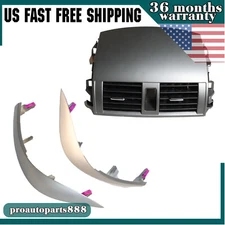 Center Dash A/C Outlet Air Vent Panel w/ Strip Trim For Toyota Corolla 2009-2013