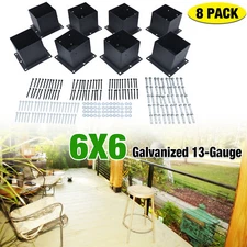 NIXFACE 8 Pack 6x6 Post Base Brackets Heavy Duty Wood Post Fence Post Anchor