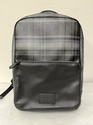COACH Westway Midnight/Black Unisex Backpack COACH WESTWAY Backpack Colorblock Midnight/Black Leather w  main image 3