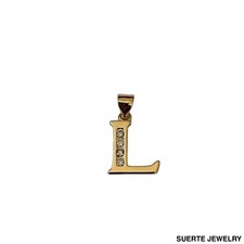 14K Gold Plated Initial Letter  L  Name Necklace Pendant with Chain Oro Laminado