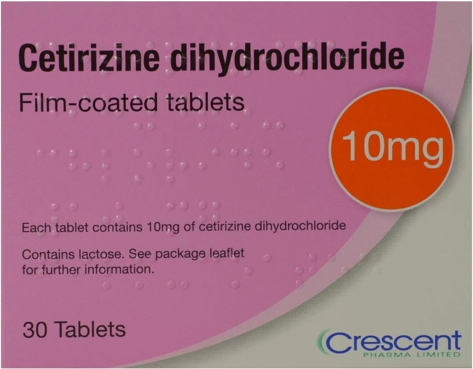 Cetirizine Tablets 10mg Hayfever & Allergy Relief Film Coated 30/90/180/240/360