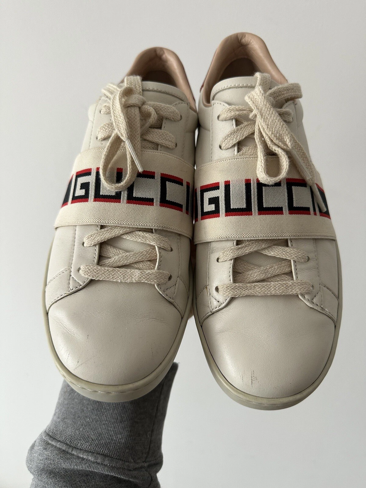 Baskets basses Gucci Ace en cuir ivoire 525269