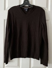 Banana Republic Men's 100 Merino Wool Sweater v-neck pullover brown Size M