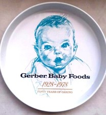 Vintage 1928-1978 Gerber Baby Round Metal Tray