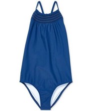 Polo Ralph Lauren Cruise Girls Size 5 Smocked One-Piece Swimsuit Blue New 55