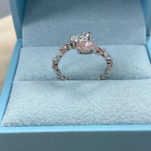 Bague de fiançailles diamant cultivé 1,64 ct bypass or blanc 14 carats - Photo 8 sur 15