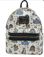 Image of Loungefly Disney’s Aladdin Tattoo AOP Mini Backpack Exclusive NWT