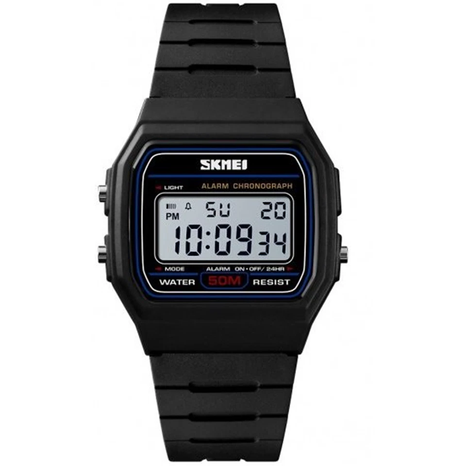Skmei 1412 Digital Watch Casio Classic Style 50M Waterproof Alarm Retro Mens  - image 2 of 4
