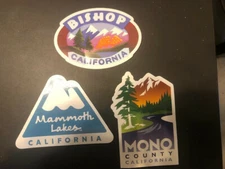 MAMMOTH LAKES BISHOP MONO California 3PC decal Sticker SET